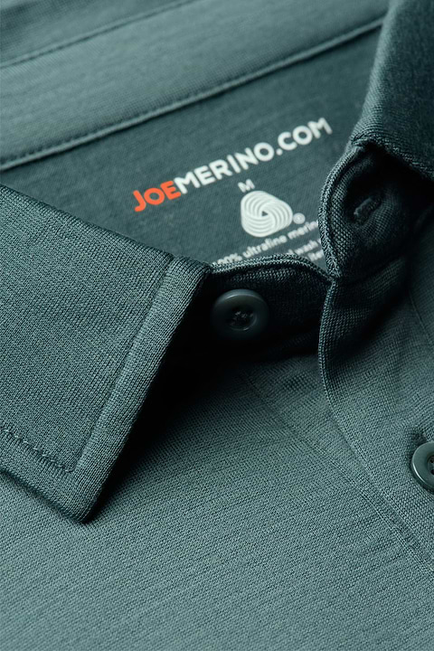 Shirt Polo Long Sleeve Green Sage - Base Image