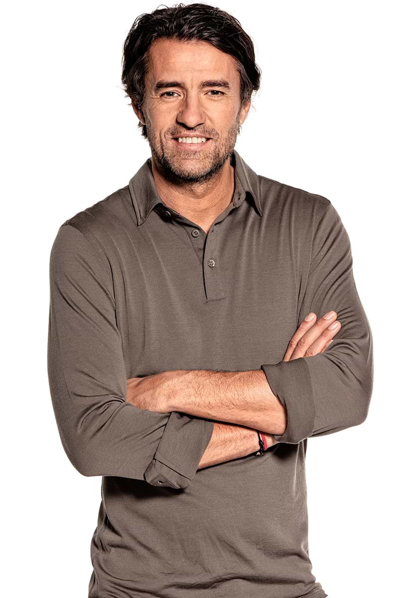 Shirt Polo Long Sleeve voor mannen gemaakt van merinowol in het Groen