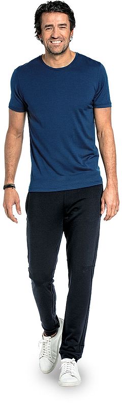 Merino T-Shirt mit Rundhalsausschnitt in Leuchtendem Blau