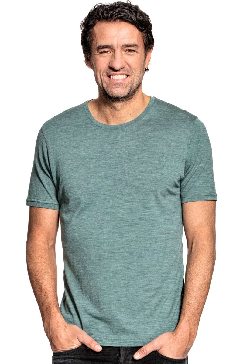 Wollshirt für Herren aus Merinowolle in Hellgrün