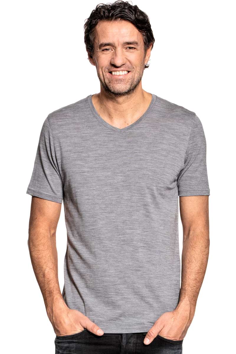 Joe Shirt V-neck Mid Grey