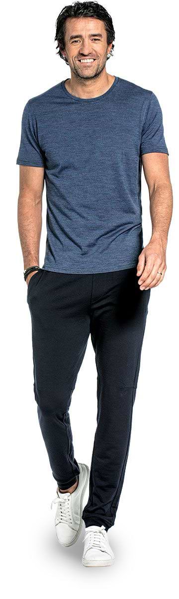 T-Shirt mit Rundhals für Herren in Blau