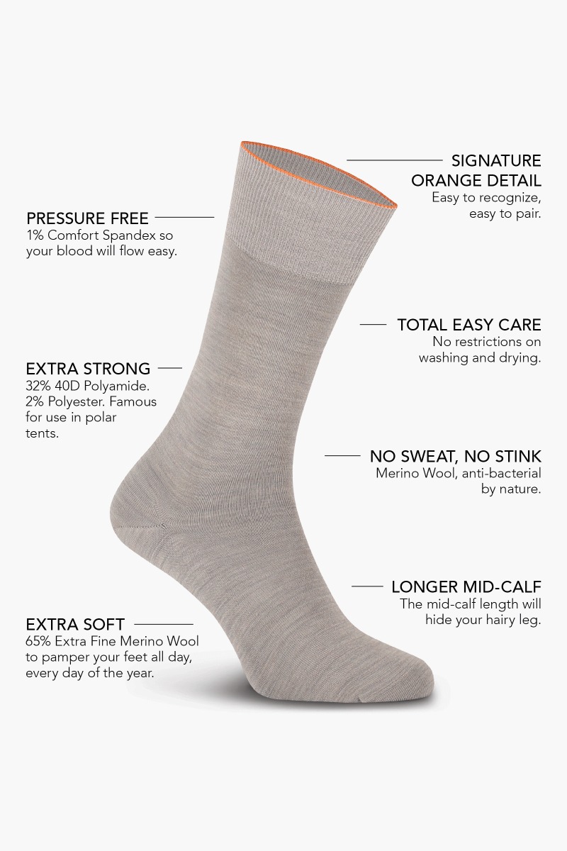 Joe Sock Fine Windsor Beige 3 Pack