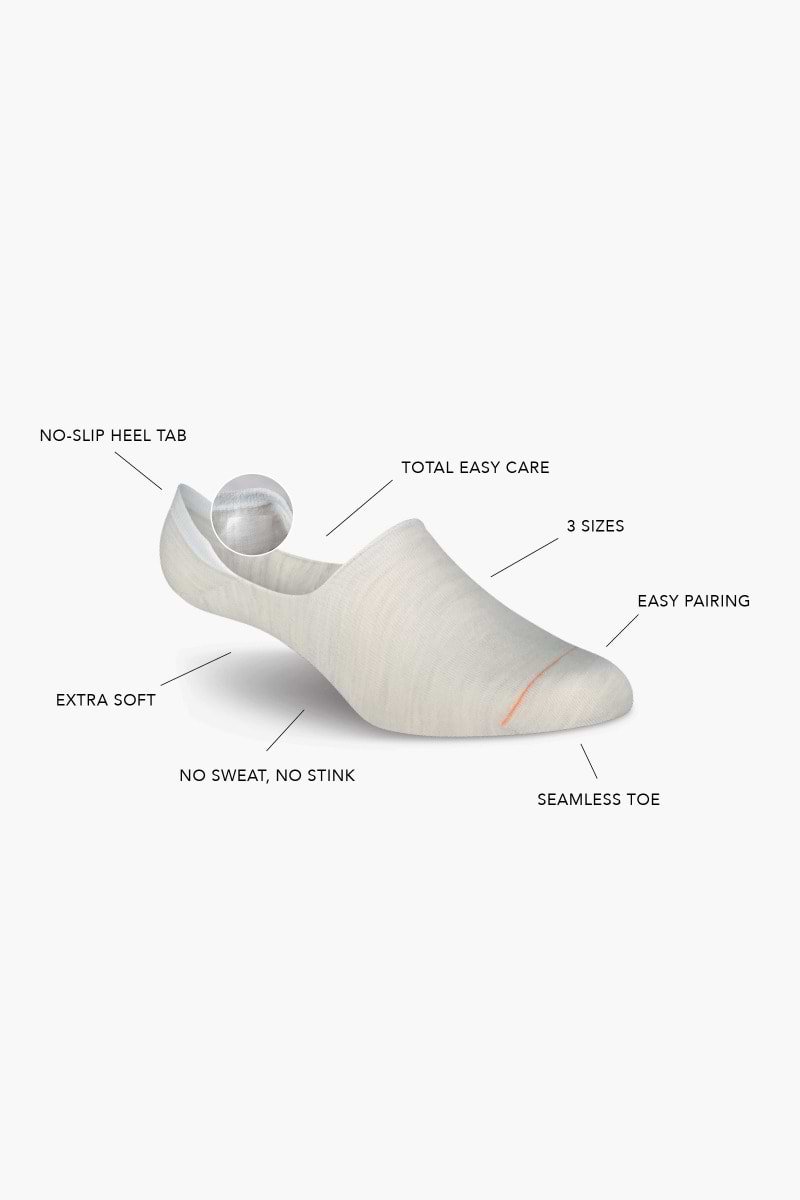 No Show Sock Clean Cement 4 pack