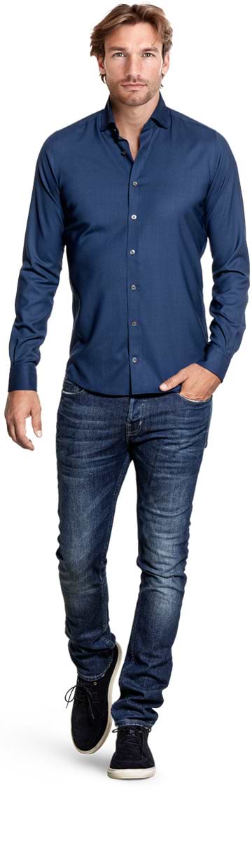 Joe Woven Shirt Indigo Blue
