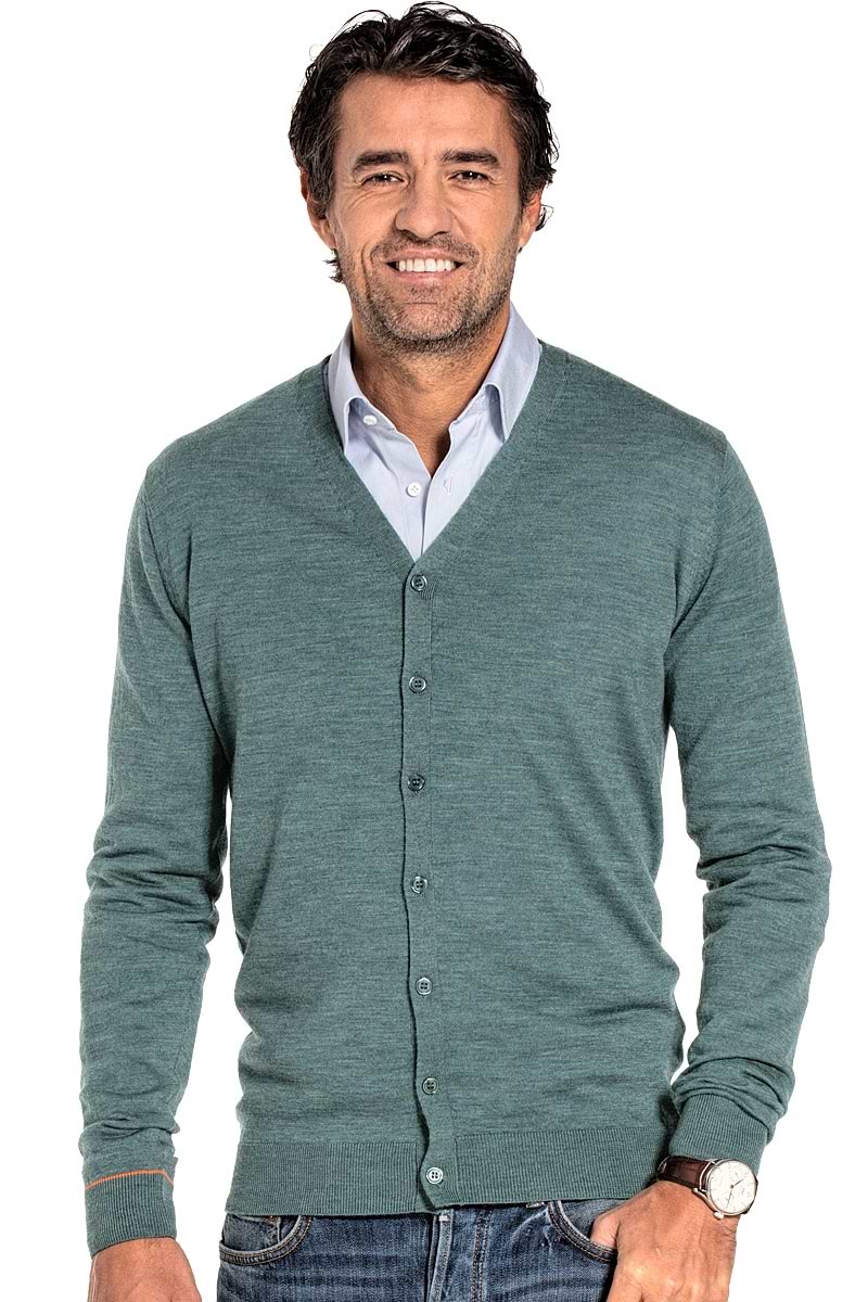 Vest voor mannen gemaakt van merinowol in het Lichtgroen