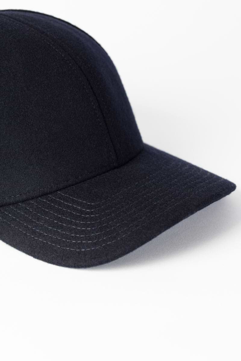 Wool Baseball Cap Navy Blue
