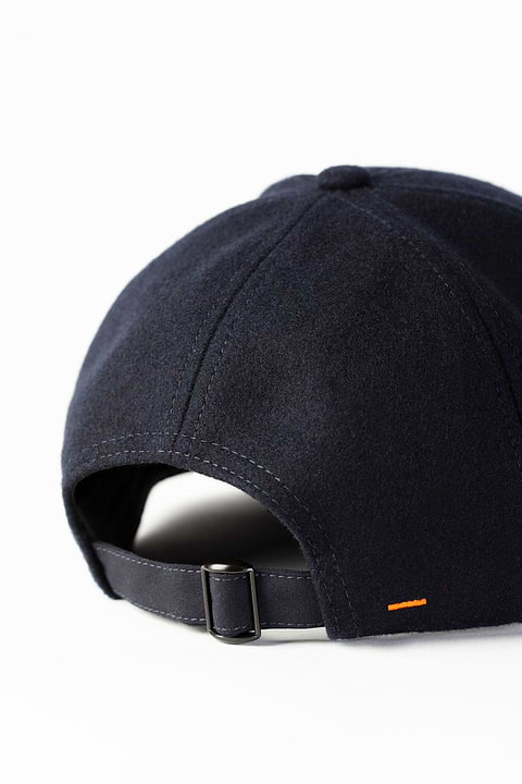 Wool Baseball Cap Navy Blue - Base Image