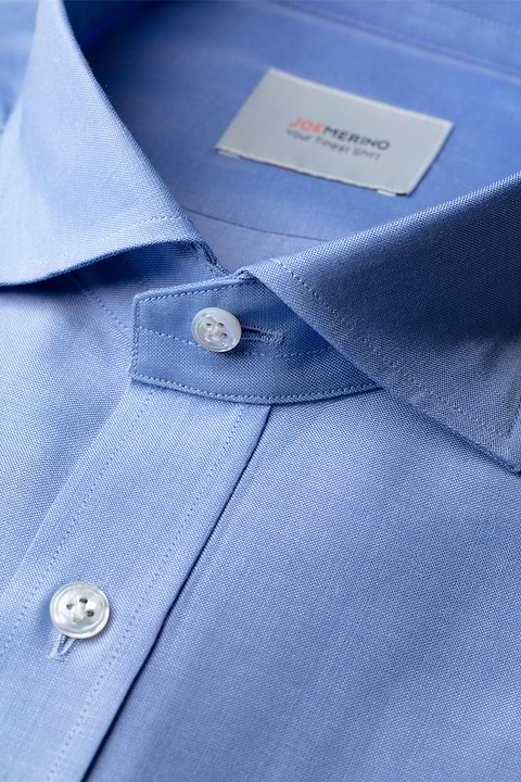Joe Woven Shirt Extra Long Chambray Light Blue  - Base Image