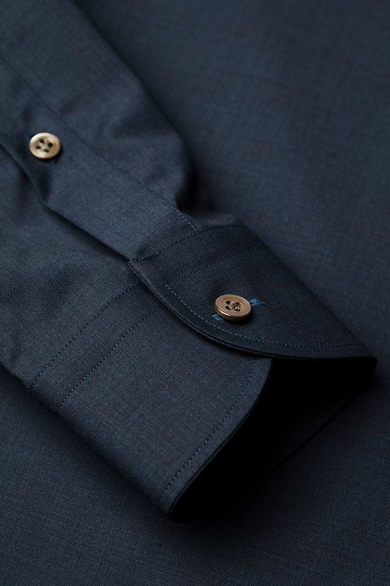 Joe Woven Shirt Extra Long Navy Blue