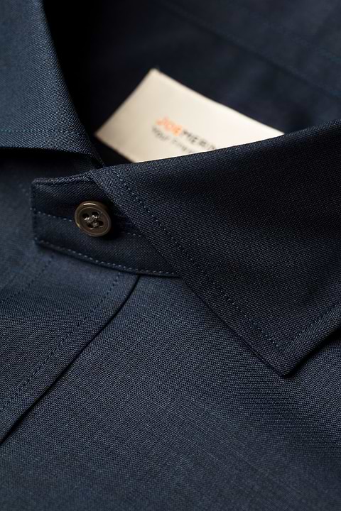 Joe Woven Shirt Extra Long Navy Blue - Base Image