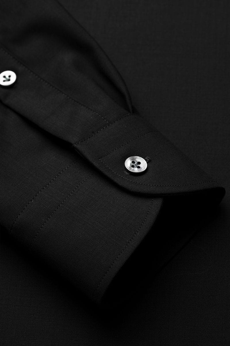 Joe Woven Shirt Extra Long Deep Black