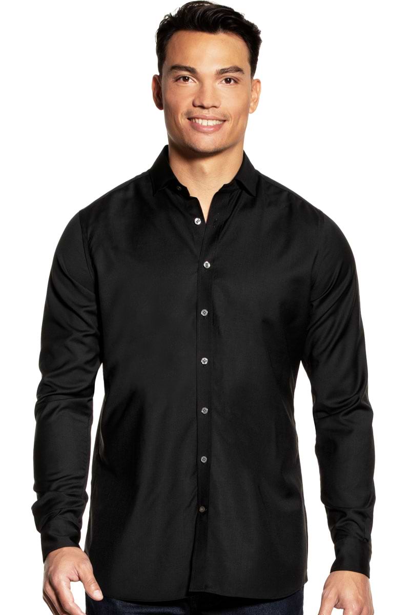 Herren Hemd extra lang in Schwarz