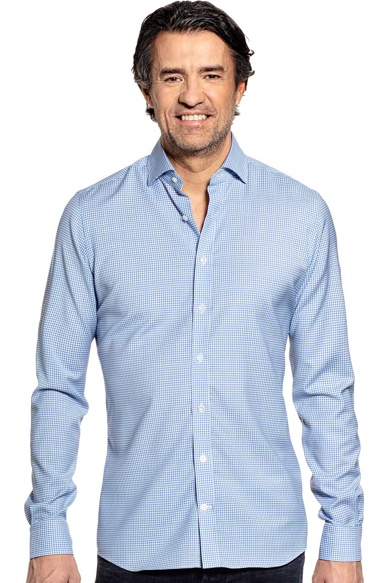 Businesshemd blau kariert