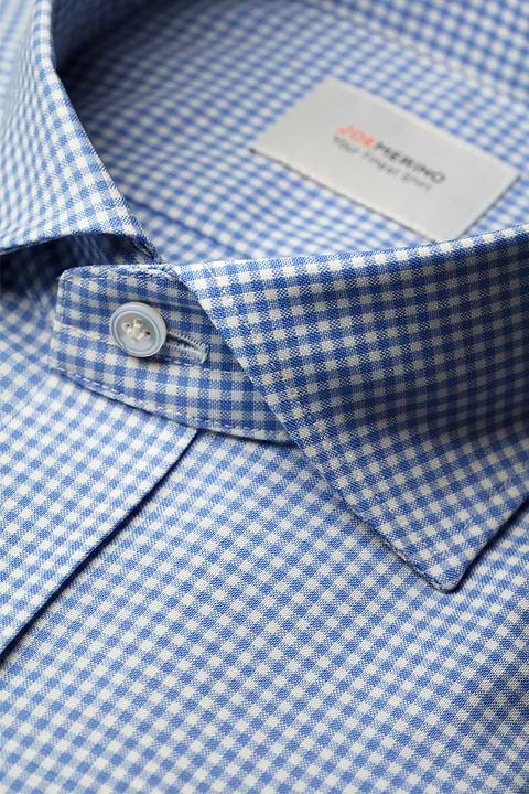 Joe Woven Shirt Gingham Light Blue - Base Image