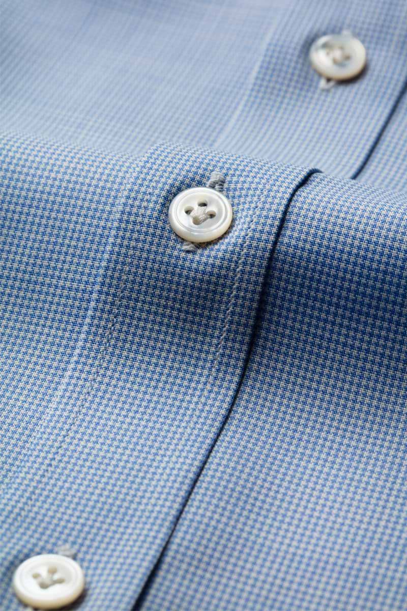 Joe Woven Shirt Extra Long Houndstooth Light Blue 