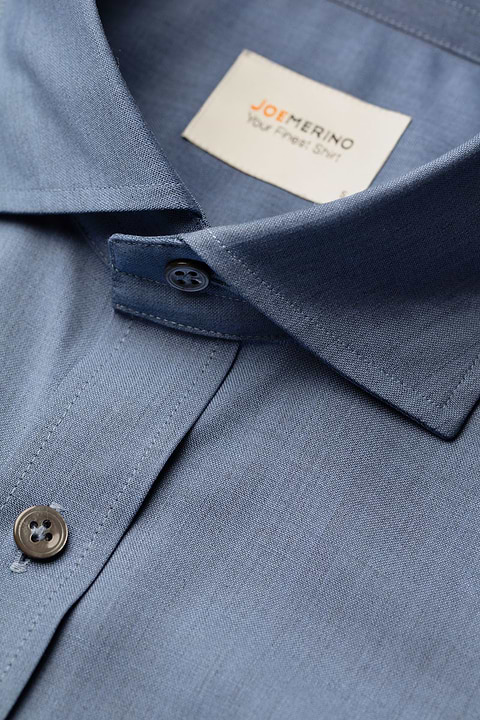 Joe Woven Shirt Light Denim Blue - Base Image