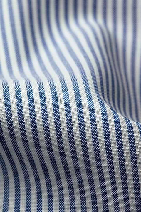 Joe Woven Shirt Extra Long Stripe Jeans Blue - Base Image