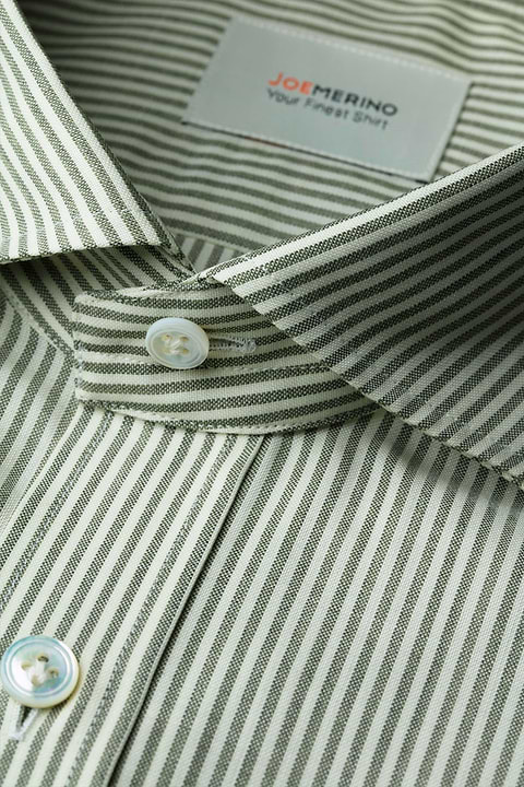 Joe Woven Shirt Stripe Kaki - Base Image
