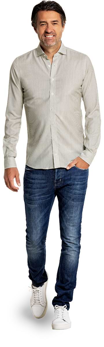 Joe Woven Shirt Stripe Grey