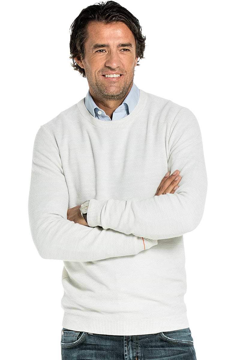 Strickpullover für Herren aus Merinowolle in Weiß