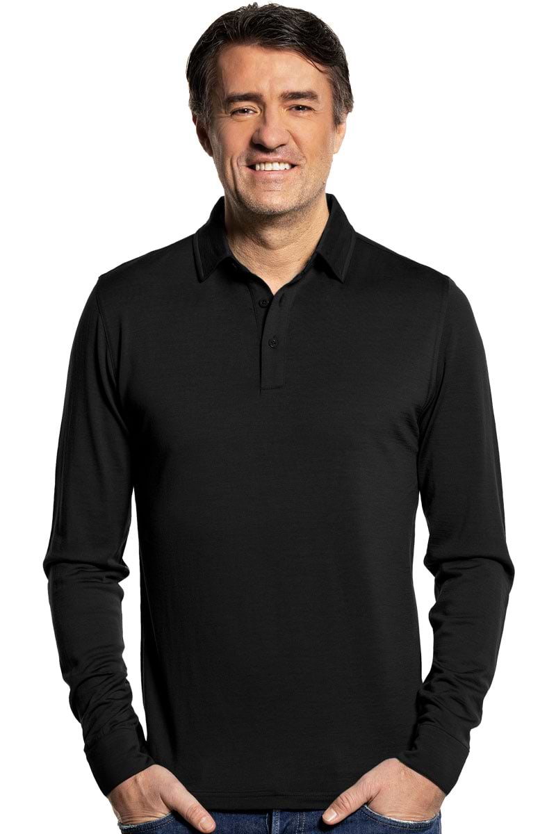 Shirt Polo Long Sleeve Deep Black