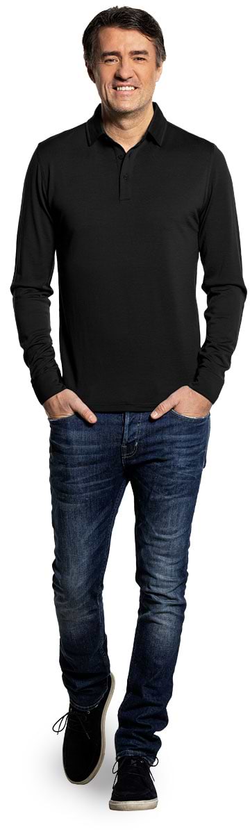 Shirt Polo Long Sleeve Deep Black