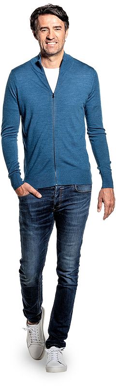 Strickjacke Herren Sommer blau
