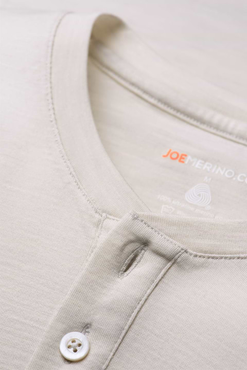 Shirt Henley Long Sleeve Sand White - Base Image