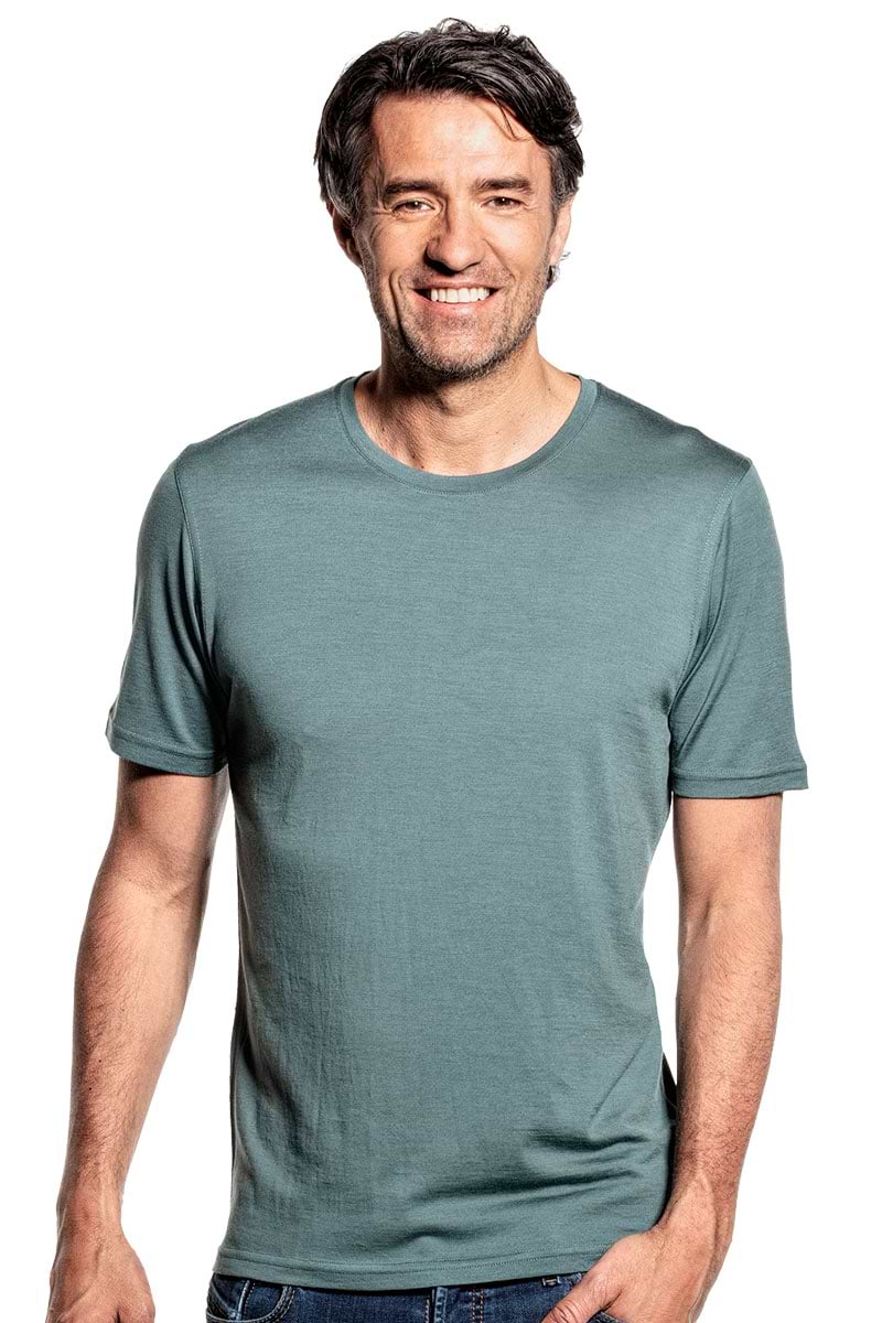 Merino T-Shirt mit Rundhalsausschnitt grün