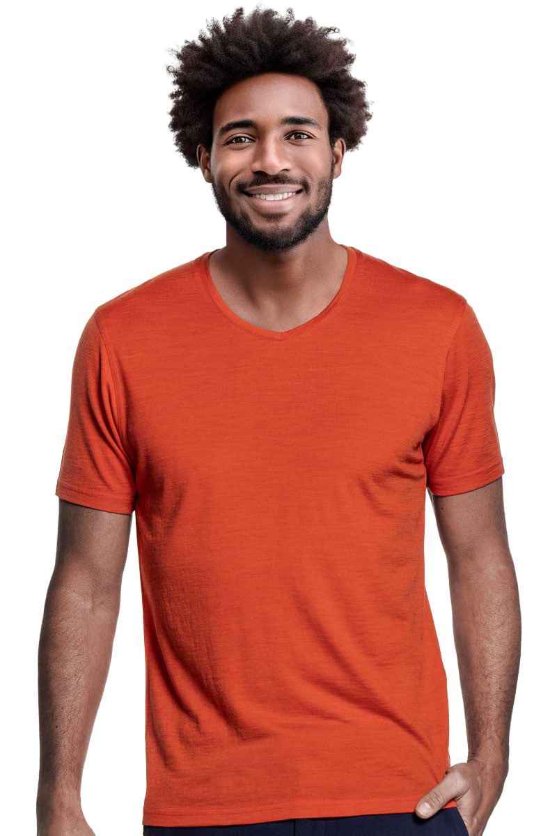 Shirt V-Neck Burned Mandarin