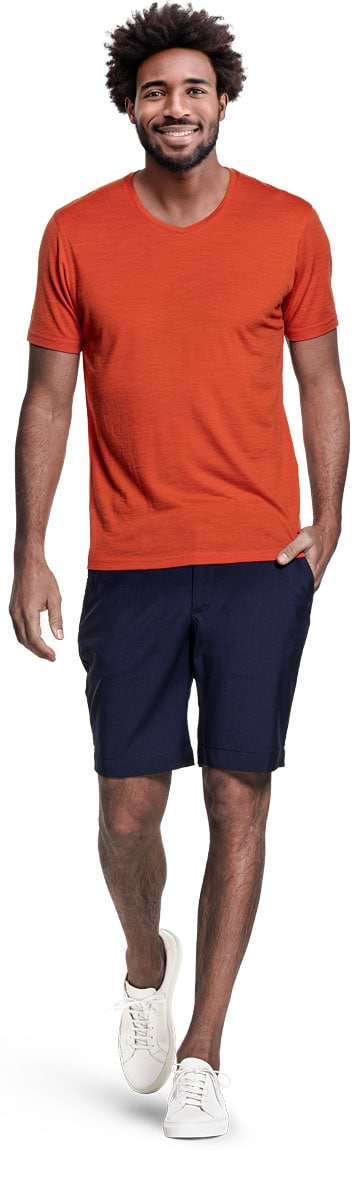 Shirt V-Neck Burned Mandarin