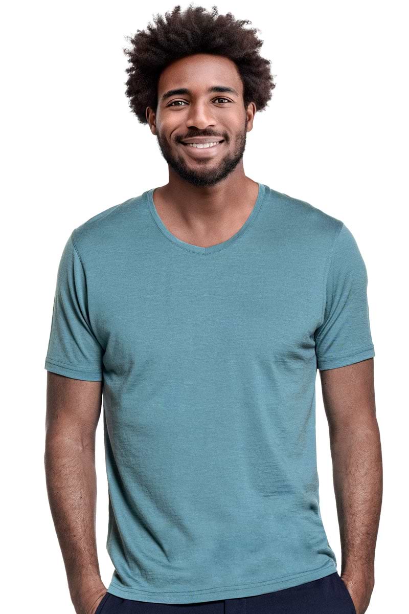 Shirt V-Neck Teal