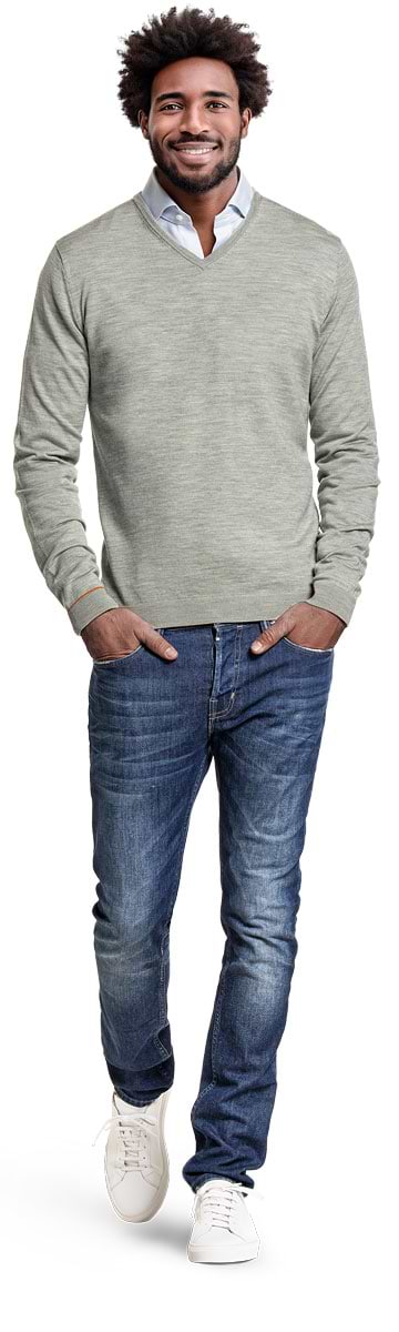 Joe V-Neck Hazy Green