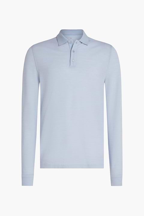 Blue Label Polo Pique Long Sleeve Blue Argentina - Base Image