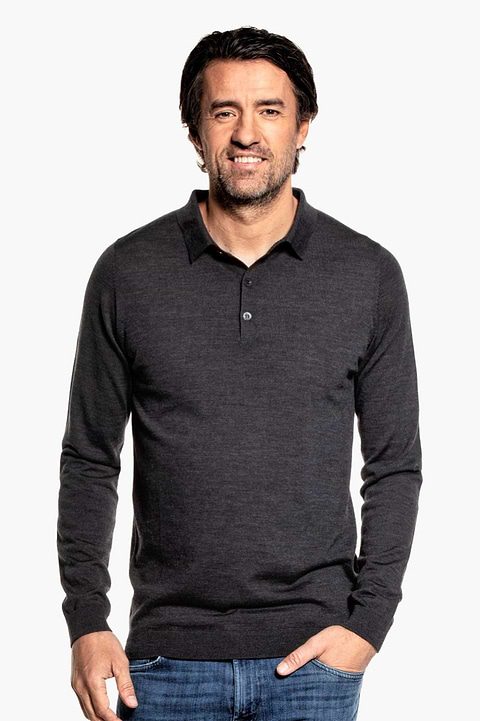 Riva Buttons Long Sleeve Antracite Grey - Base Image