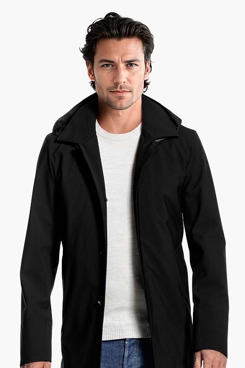 Joe Raincoat Deep Black - Base Image