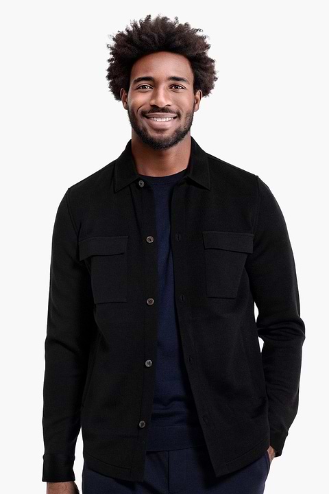 Overshirt Knitted Deep Black - Base Image