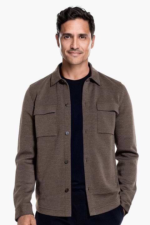 Overshirt Knitted Tobacco Brown - Base Image