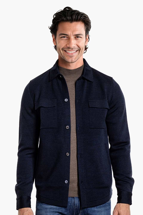 Overshirt Knitted True Navy - Base Image