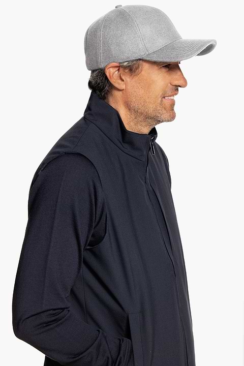 Wool Baseball Cap Light Grey Brushed - Base Image