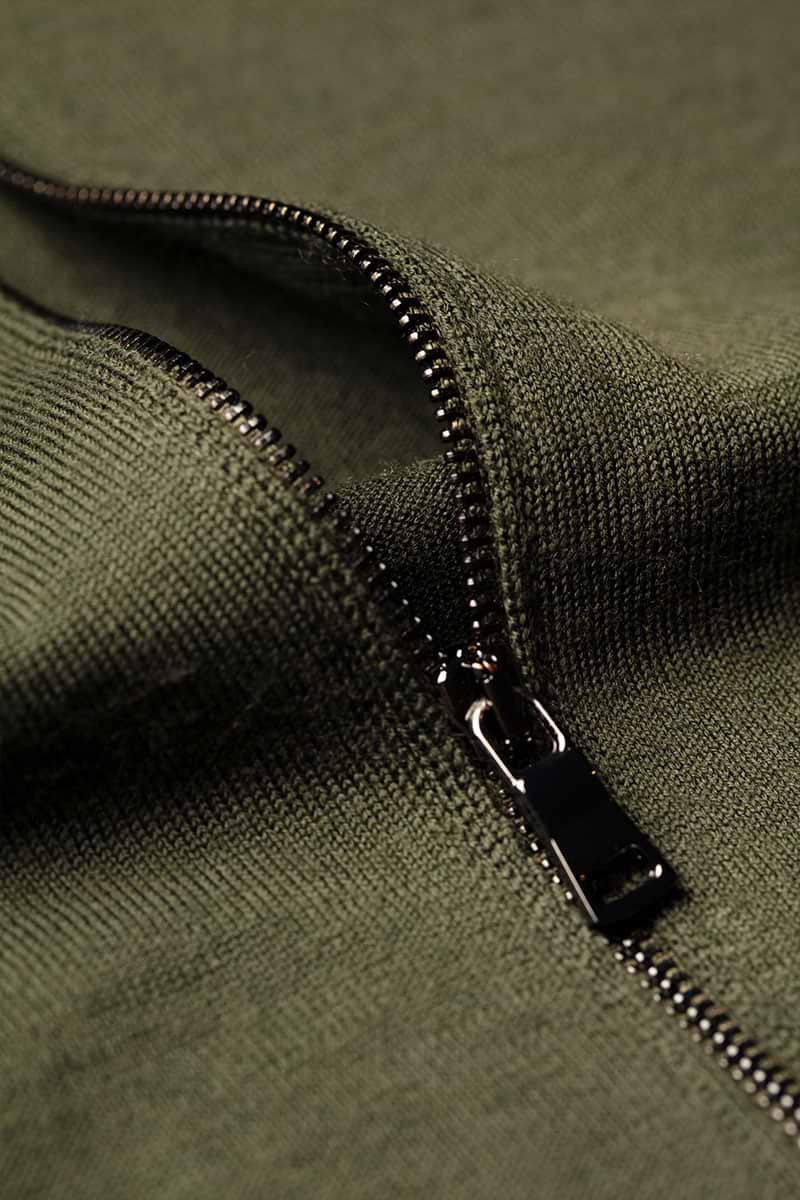 Joe Riva Cardigan Zip Classy Moss