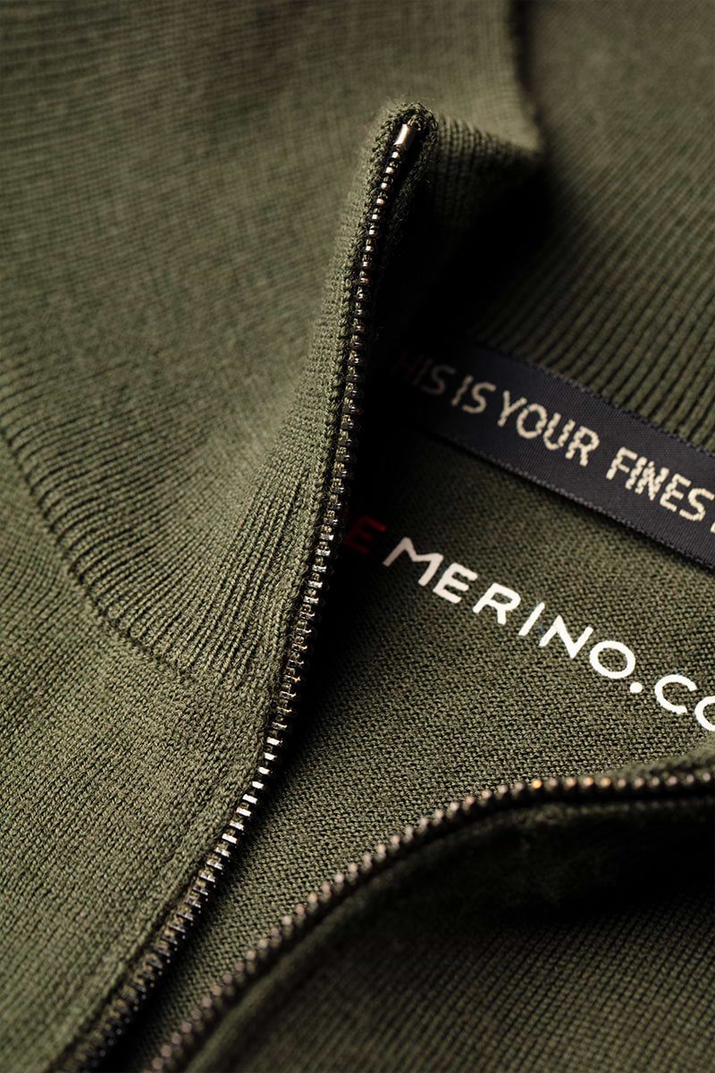 Joe Riva Cardigan Zip Classy Moss