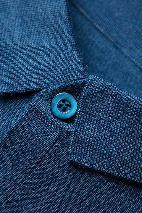 Joe Riva Buttons Short Sleeve Federal Blue - Base Image