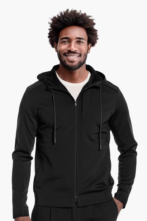 Travel Hoodie Deep Black - Base Image