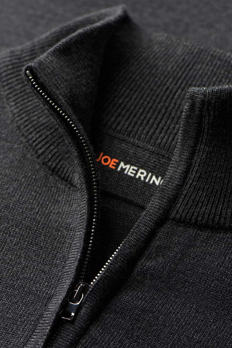 Joe Cardigan 2-Way Zip Antracite Grey