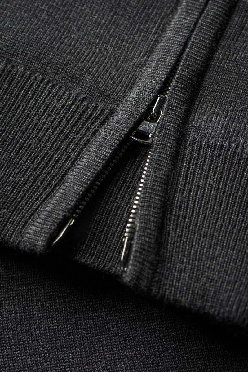 Joe Cardigan 2-Way Zip Antracite Grey