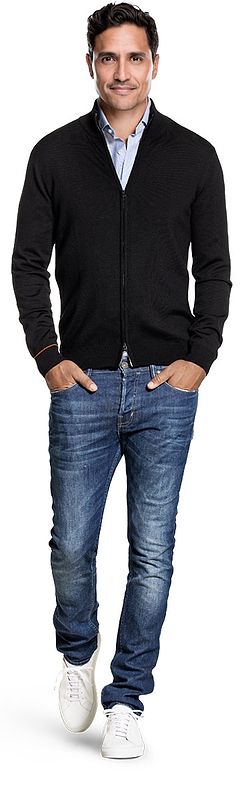 Joe Cardigan 2-Way Zip Deep Black