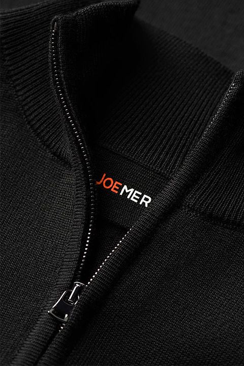 Joe Cardigan 2-Way Zip Deep Black - Base Image