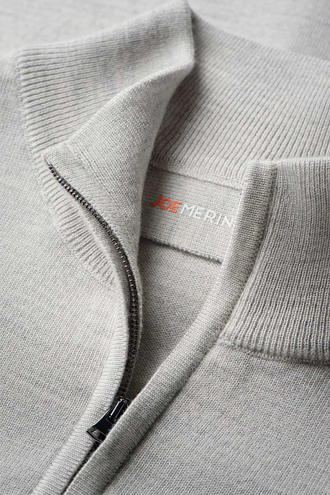 Joe Cardigan 2-Way Zip Dover Grey - Base Image